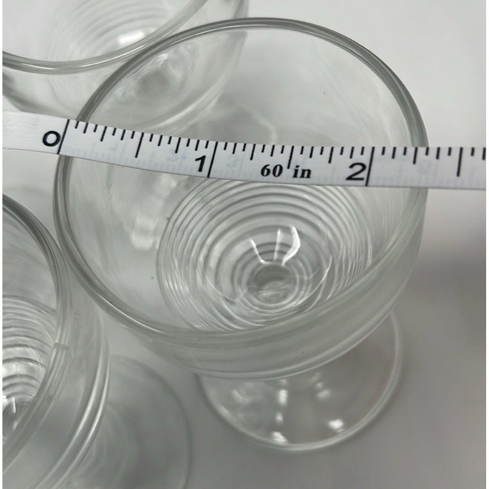 Set of 4 Vintage Beehive clear petite Sherry Gimlet stemmed Glasses - Picture 7 of 8